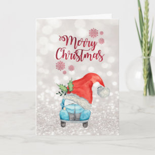 Car Santa Hat,Bokeh Helgkort