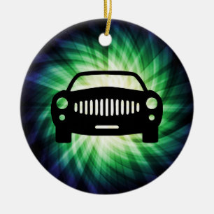 Car Silhouette, Coola Julgransprydnad Keramik