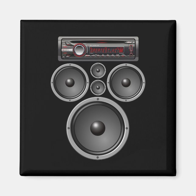 CAR STEREO SPEAKERS SYSTEM AUDIO HALLOWEEN COSTUME MAGNET (Framsidan)