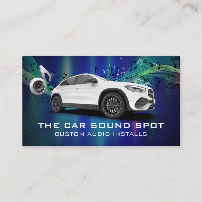Car Surround Ljud | Musik noter | Automatiska tjän Visitkort (Framsida)