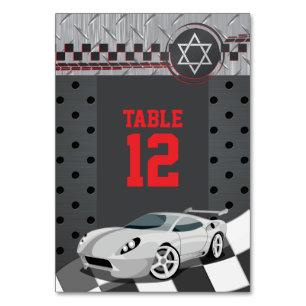 Car Tävla Racecar Pub Mitzvah Bordsnummer