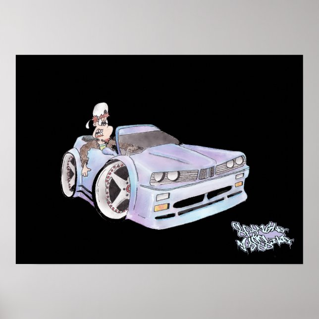 CAR TOON BMW print/poster Poster (Framsidan)