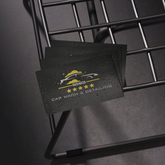 Car Wach & Auto detailing rofessional Water black Visitkort
