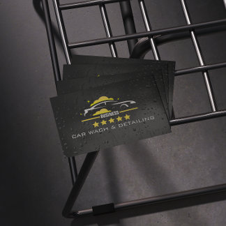 Car Wach & Auto detailing rofessional Water black Visitkort