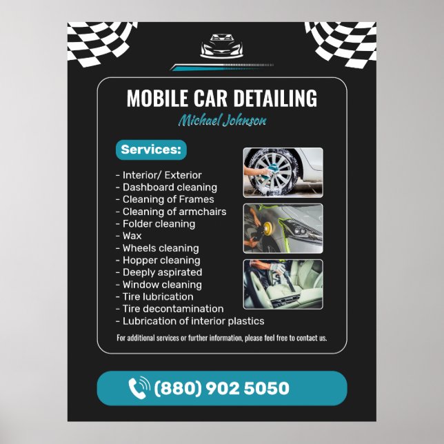 Car Wash Auto Detailing Poster (Framsidan)