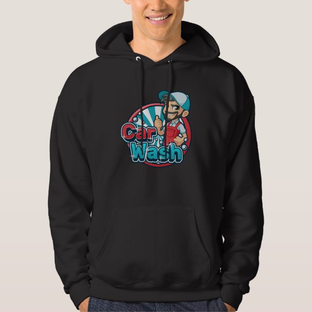 Car wash employee car wash worker designer car was hoodie (Framsida)