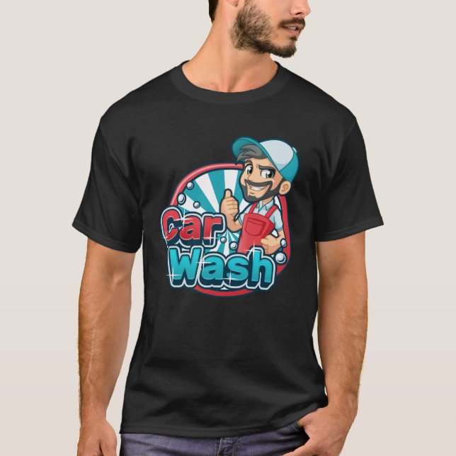 Car wash employee car wash worker designer car was t shirt (Framsida)