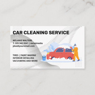 Car Washer Städning Soap Bubbles Visitkort