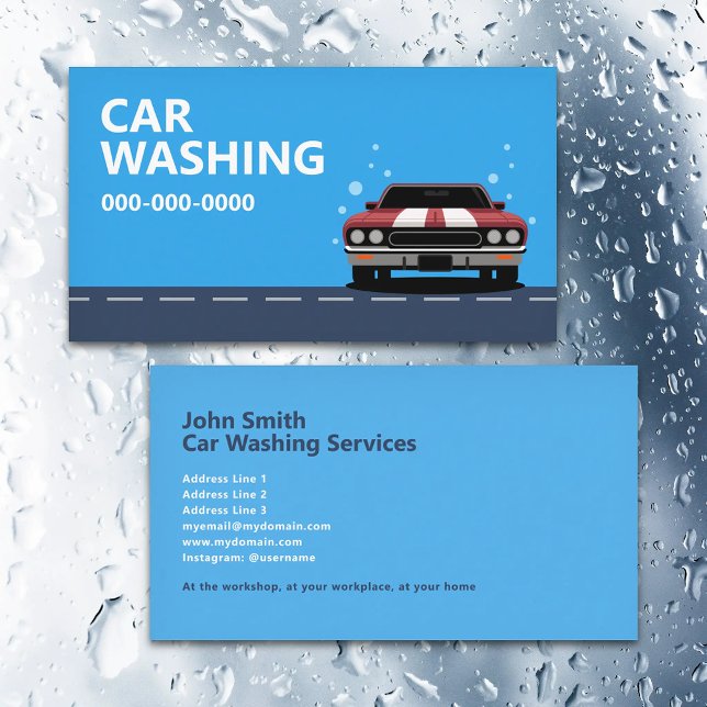 Car Washing Visitkort (Car Washing Business Card)