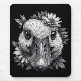 "Cara the Goose" Floral Mouse Pad Musmatta