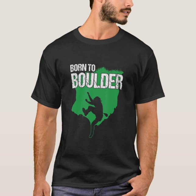 Carabiner A, född till Boulder Kliber Mountainerin T Shirt (Framsida)