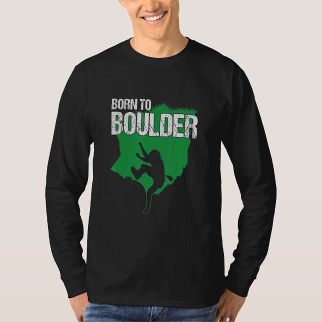 Carabiner A, född till Boulder Kliber Mountainerin T Shirt (Framsida)