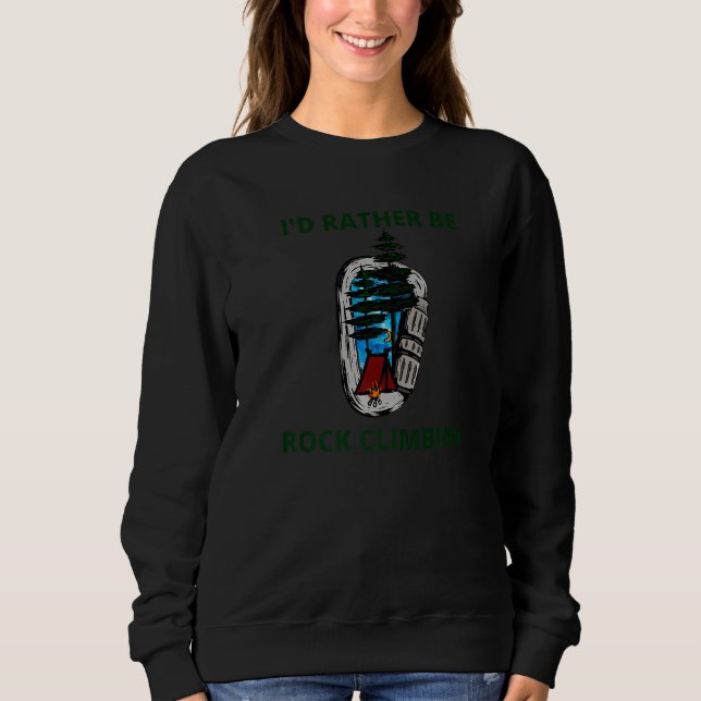 Carabiner, jag skulle hellre vara Sten, klätterber T Shirt (Framsida)