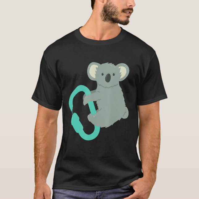 Carabiner Koala Bouldering Koala Bear T Shirt (Framsida)