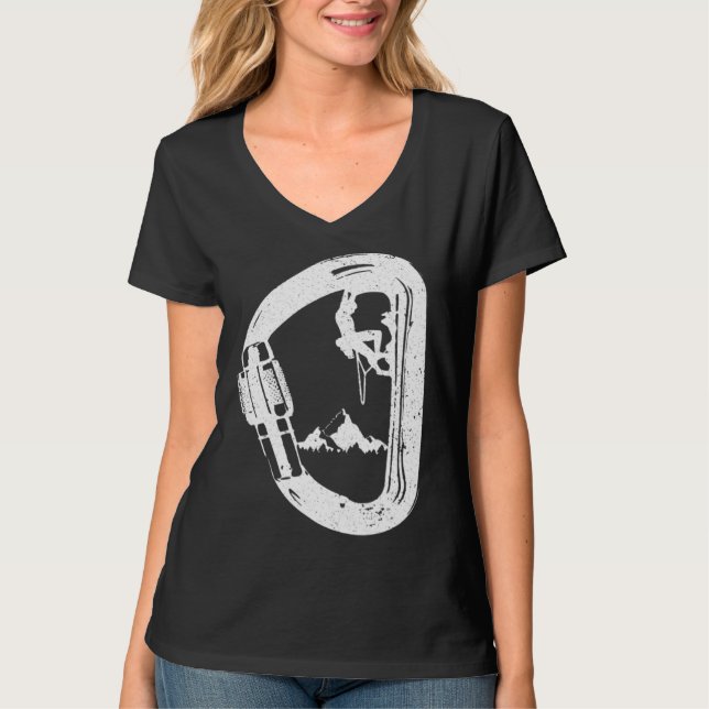 Carabiner with Mountaineer Mountains Climbing T Shirt (Framsida)