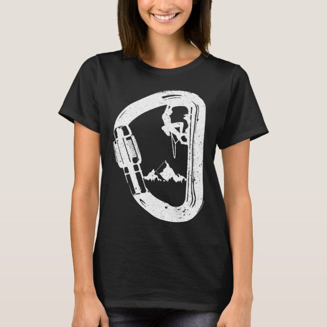 Carabiner with Mountaineer Mountains Climbing T Shirt (Framsida)