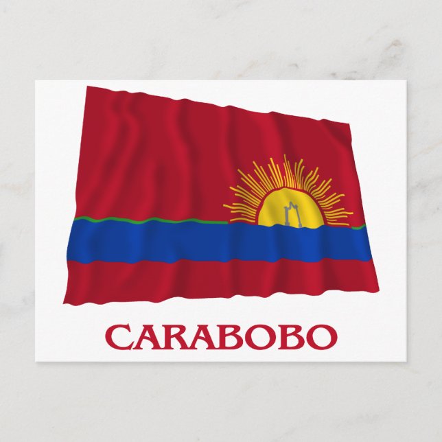 Carabobo Wave Flagga med Namn Vykort (Framsida)