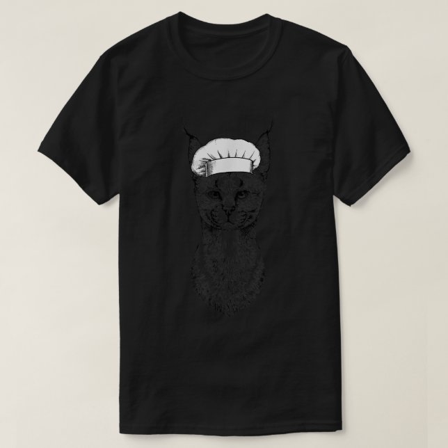 Caracal Cat Cook Chef Funny Cooking T Shirt (Design framsida)