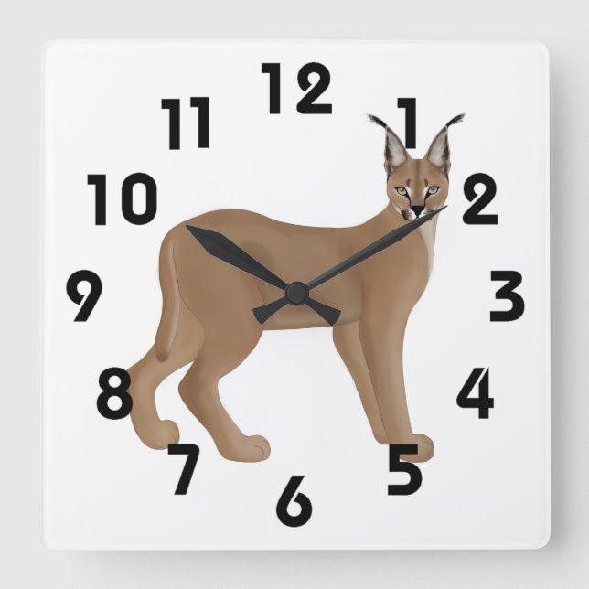 Caracal Clock Fyrkantig Klocka (Framsida)