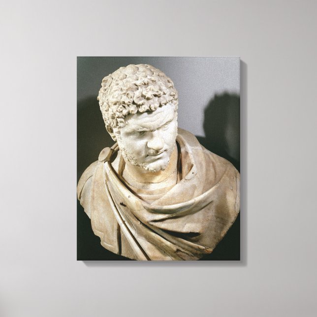 Caracalla, romersk marble cuirzed bust, 212-217 AD Canvastryck (Framsida)