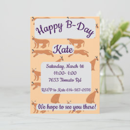 Caracals Grattis på födelsedagen Inbjudningar