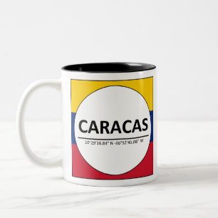 Caracas Coordinates venezualiska Flagga Två-Tonad Mugg