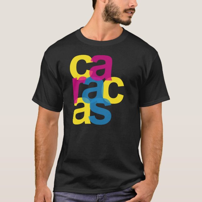 Caracas en-färg t shirt (Framsida)