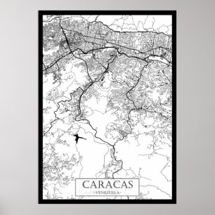 Caracas Venezuela Karta Poster