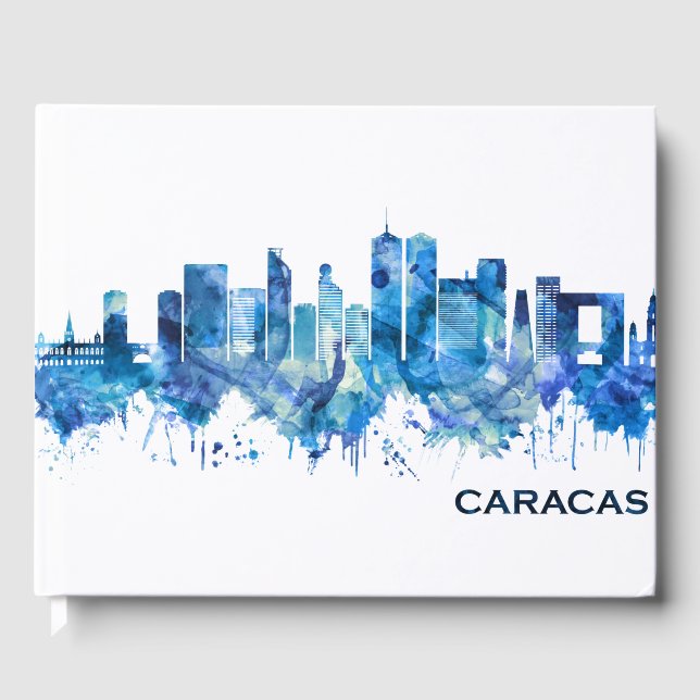Caracas Venezuela Skyline Blue Gästböcker (Framsida)