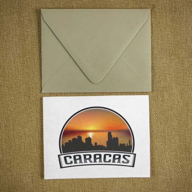 Caracas Venezuela Skyline Sunset Vintage Travel Vykort (Caracas Venezuela Skyline Sunset Vintage Travel Postcard)