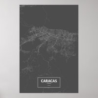 Caracas, Venezuela (vit på svart)