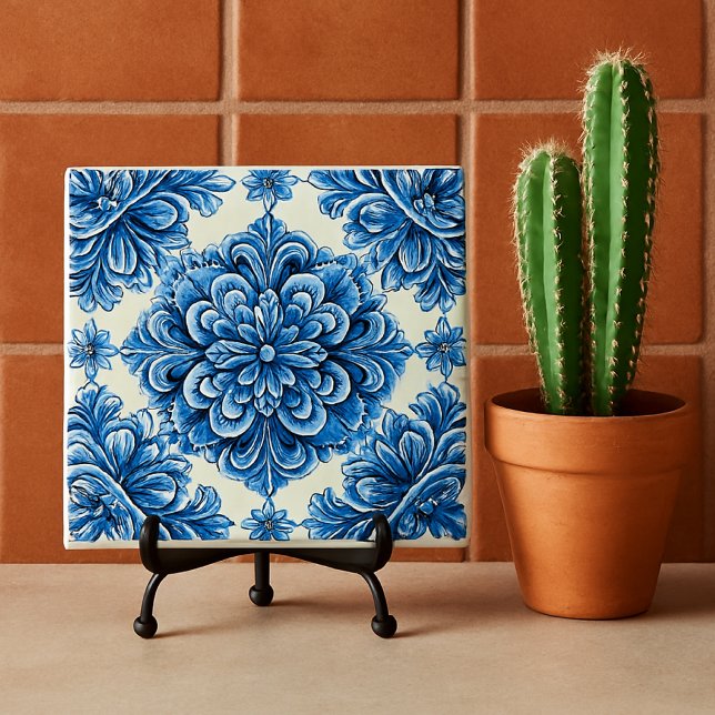 Caracol Azul Talavera Mexikansk Keramik Kakelplatta (Skapare uppladdad)