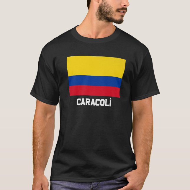 Caracolí Colombia Flagga Emblem Escudo Bandera Vap T Shirt (Framsida)