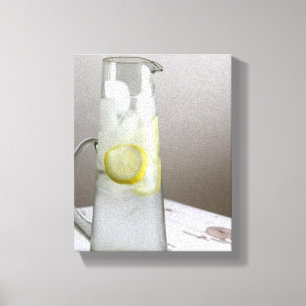 Carafe of Lemon Lime Ice Vatten Färg 8x10 Canvastryck