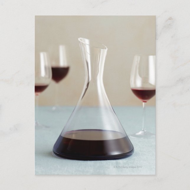 Carafe of red vin vykort (Framsida)