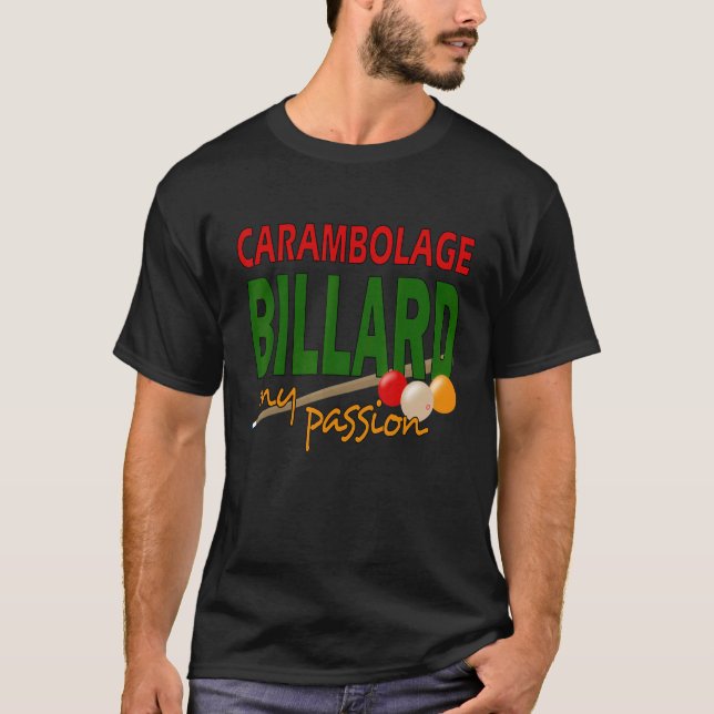 Carambolage Billiard Klubb Sport T Shirt (Framsida)