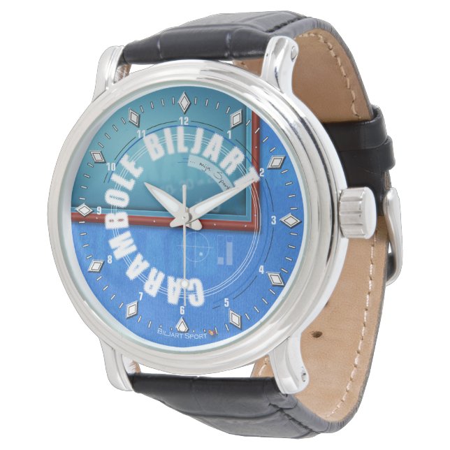 Carambole Biljart Horloge van het Leer Armbandsur (Vinklad)