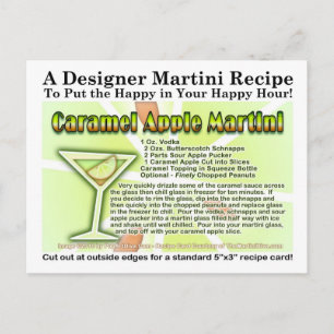 Caramel Apple Candy Martini Receptkort Vykort