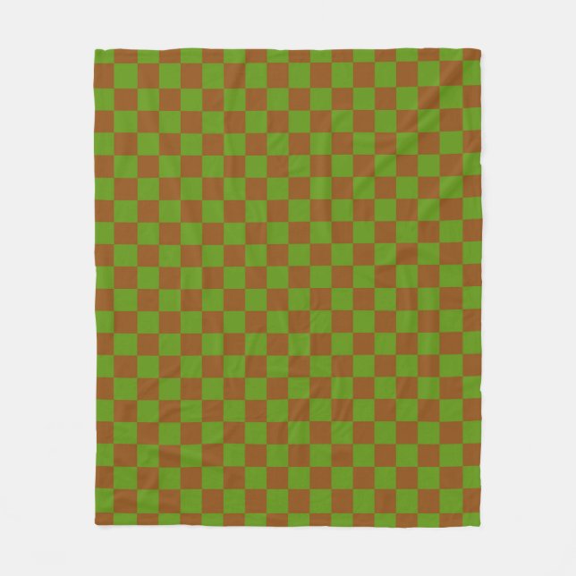 Caramel apple checkered board pattern fleecefilt (Framsidan)