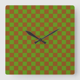 Caramel apple checkered board pattern fyrkantig klocka