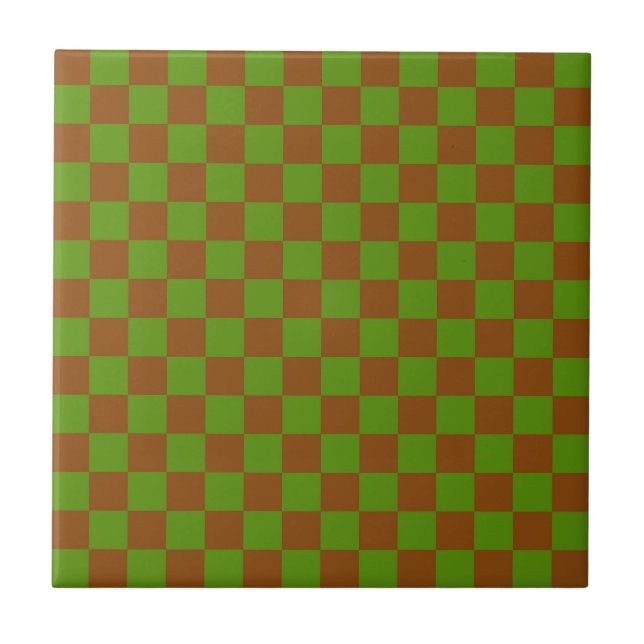 Caramel apple checkered board pattern kakelplatta (Framsidan)