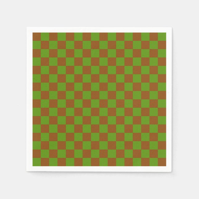 Caramel apple checkered board pattern pappersservett (Framsidan)