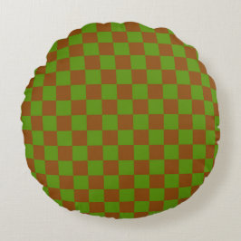 Caramel apple checkered board pattern rund kudde