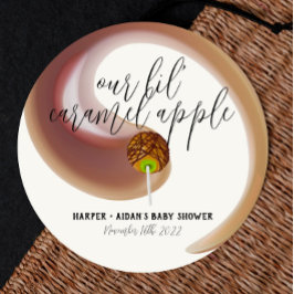 Caramel Apple - Grönt Baby Shower Favor Sticker Fyrkantigt Klistermärke