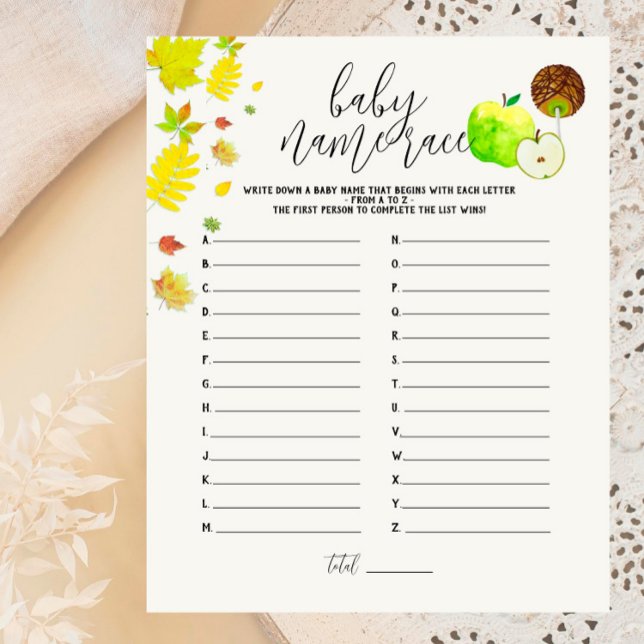 Caramel Apple Grönt Baby Shower Namn Tävling Game (Skapare uppladdad)