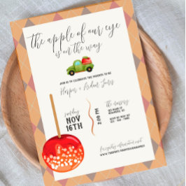 Caramel Apple - inbjudan till Red Baby Shower