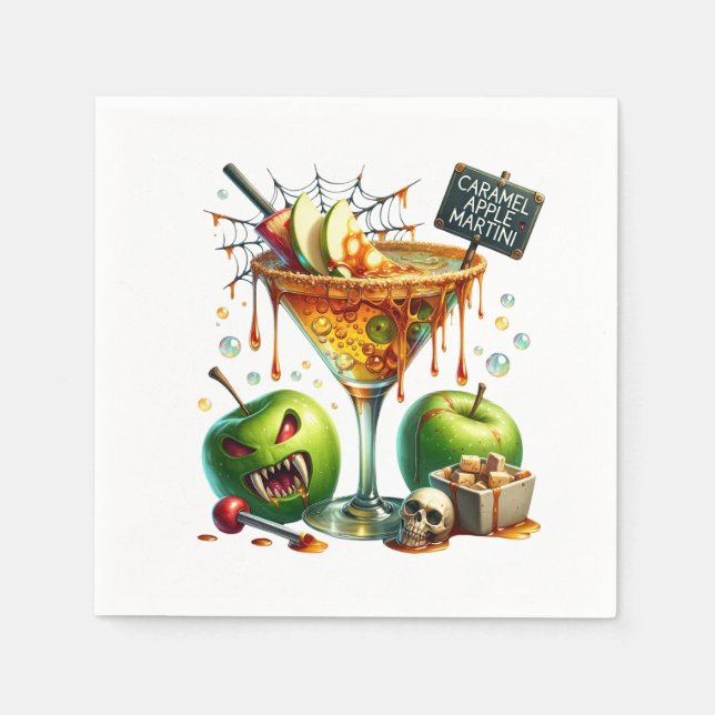 Caramel Apple Martini Halloween Papper Pappersservett (Framsidan)