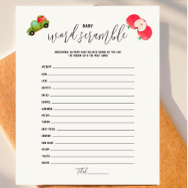 Caramel Apple Red Baby Shower Ord Scramble Game