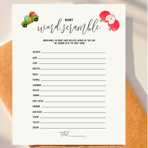 Caramel Apple Red Baby Shower Ord Scramble Game