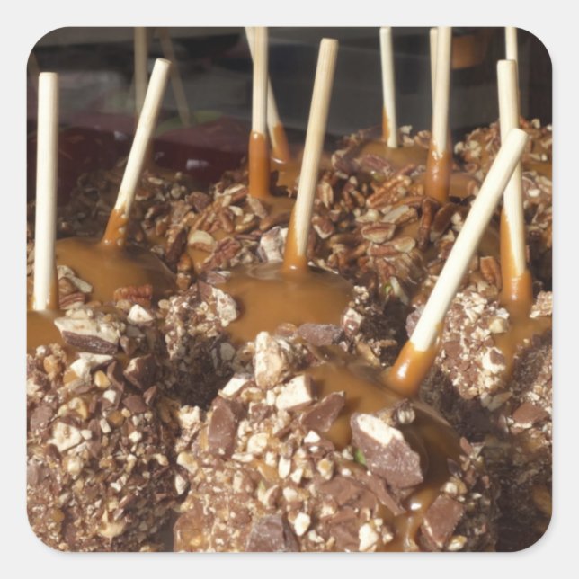 Caramel Apples Stickers Fyrkantigt Klistermärke (Framsida)